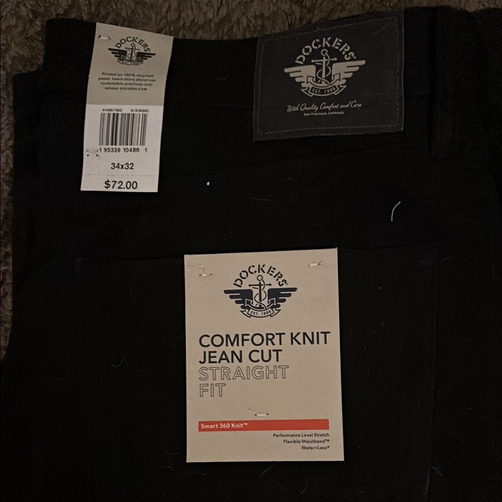 Dockers Black Straight Jeans. 34x32 NWT